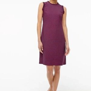 J. Crew Purple Sleeveless Dress office career Ruffle suiting dress 16 xl